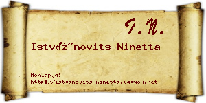Istvánovits Ninetta névjegykártya